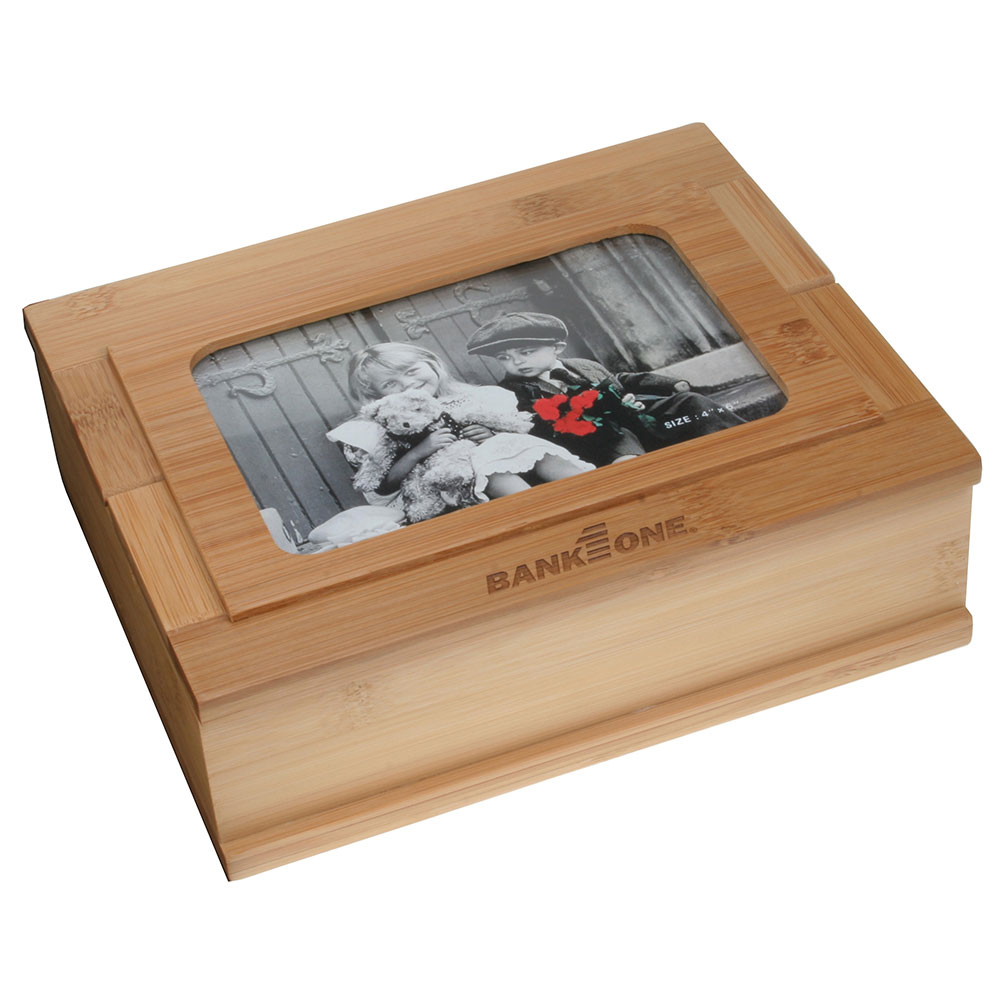 Bamboo Treasure Box with Picture Frame (4" x 6")