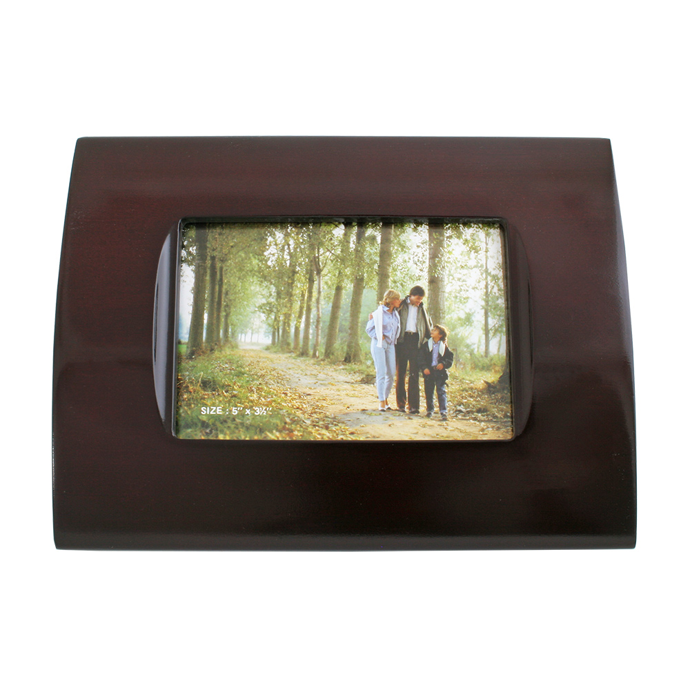 Rosewood Finish Photo Frame with Curved Edges (5" x 3-1/2")