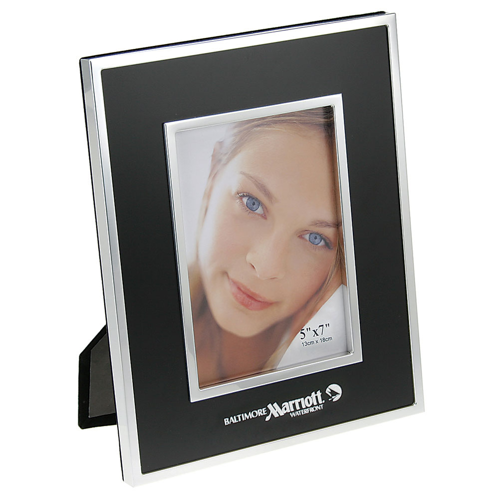 Brushed Black Metal Picture Frame with Chrome Trim (5"x7")
