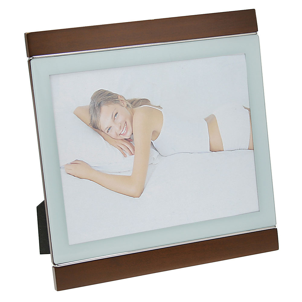 White Glass and Walnut Finish Picture Frame (8"x10")