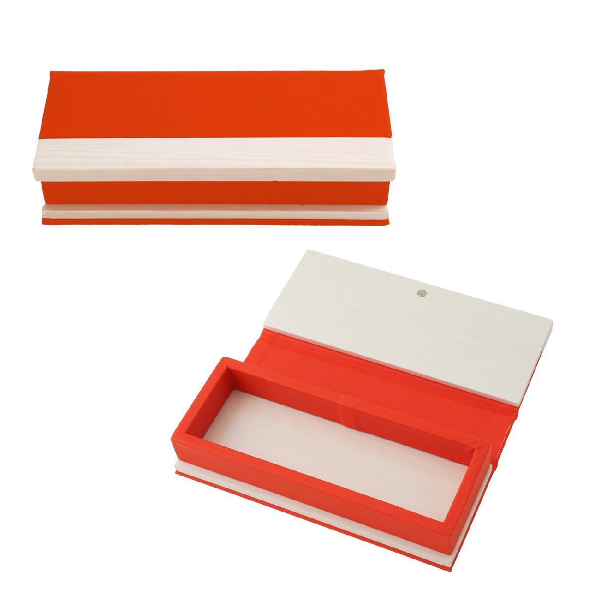 Wooden Pen Box with Colored Leatherette