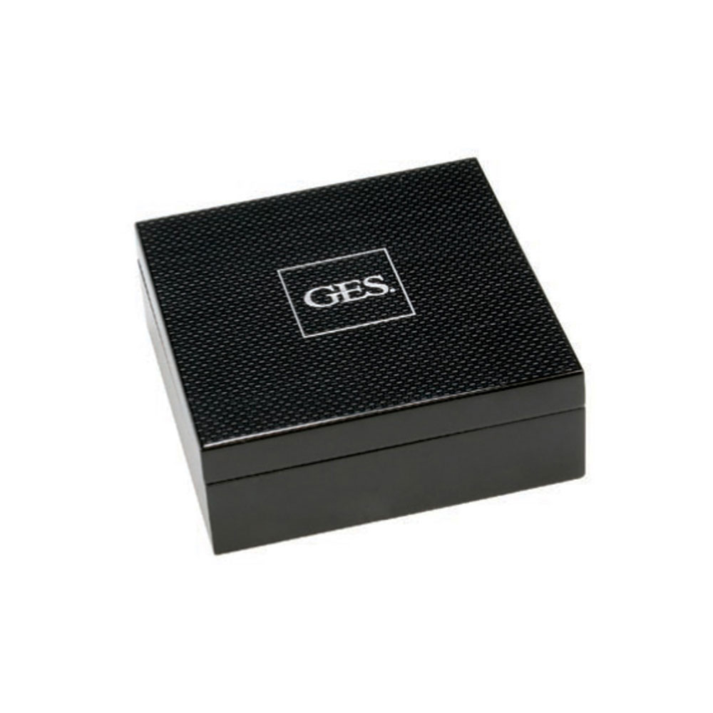 Glossy Black Square Box with Carbon Fiber Finish Lid