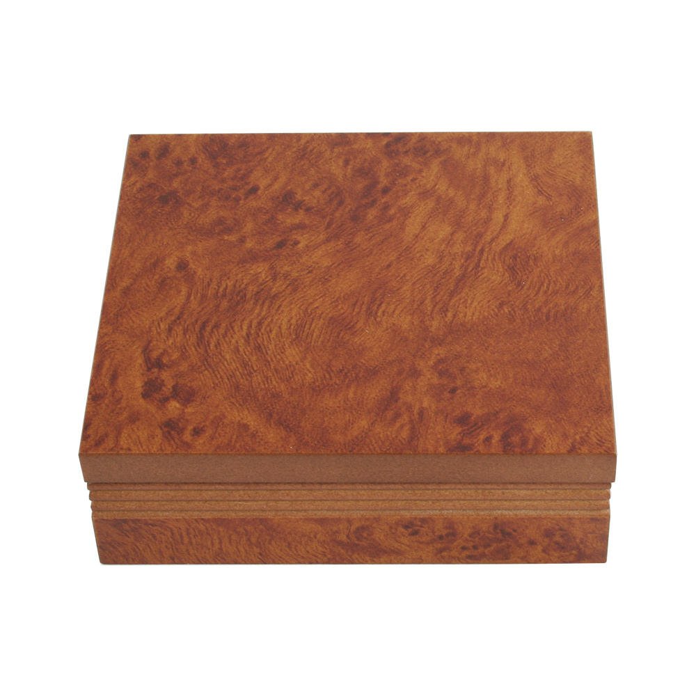 Small Burl Wood Finish Wooden Box