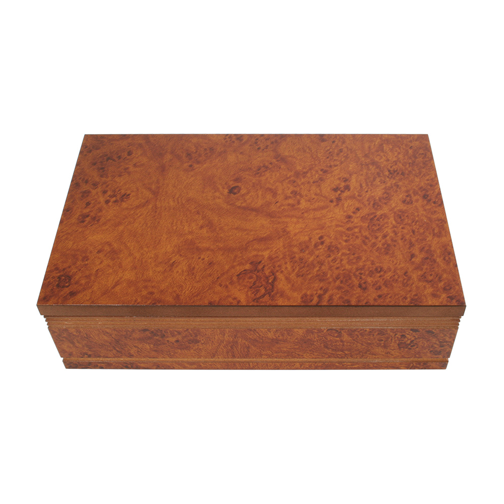 Large Burl Wood Finish Wooden Box