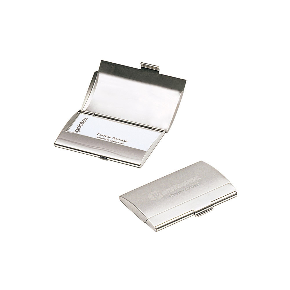 Curved Business Card Case in Satin Nickel