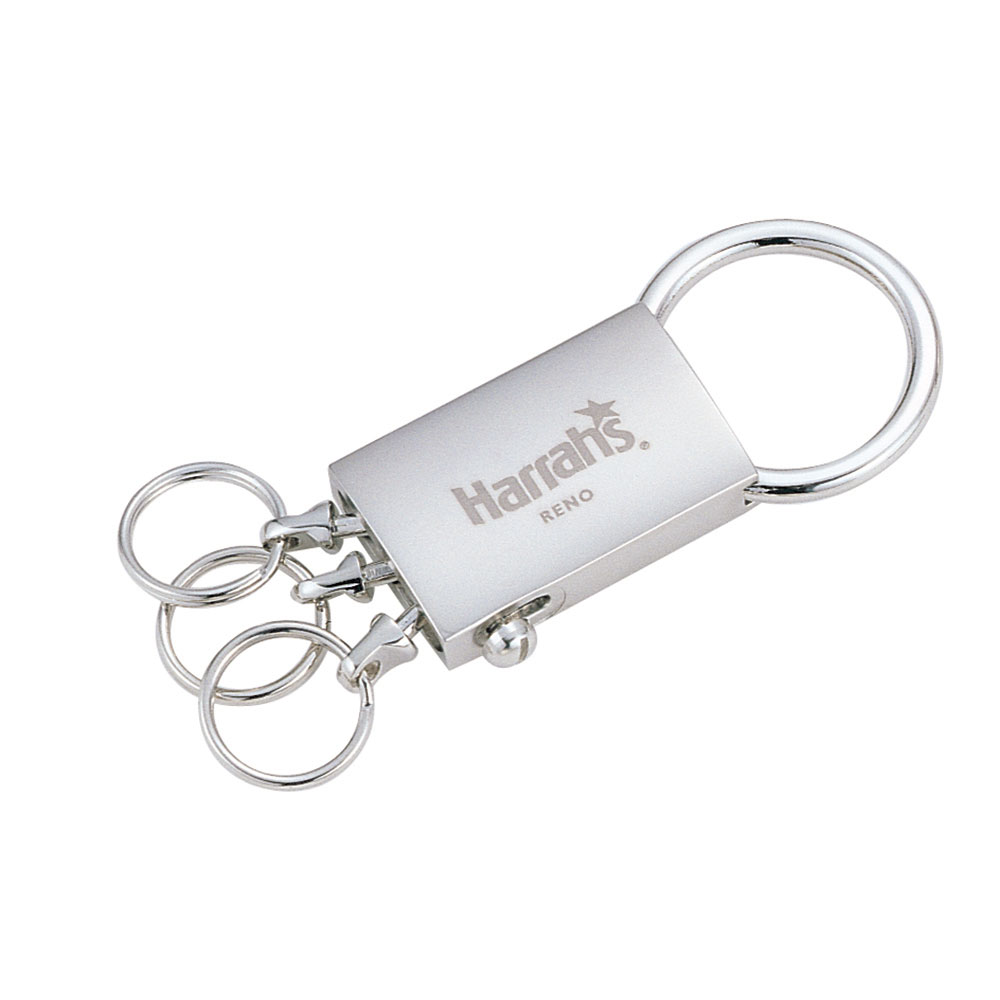 Detachable Three Ring Square Metal Key Chain