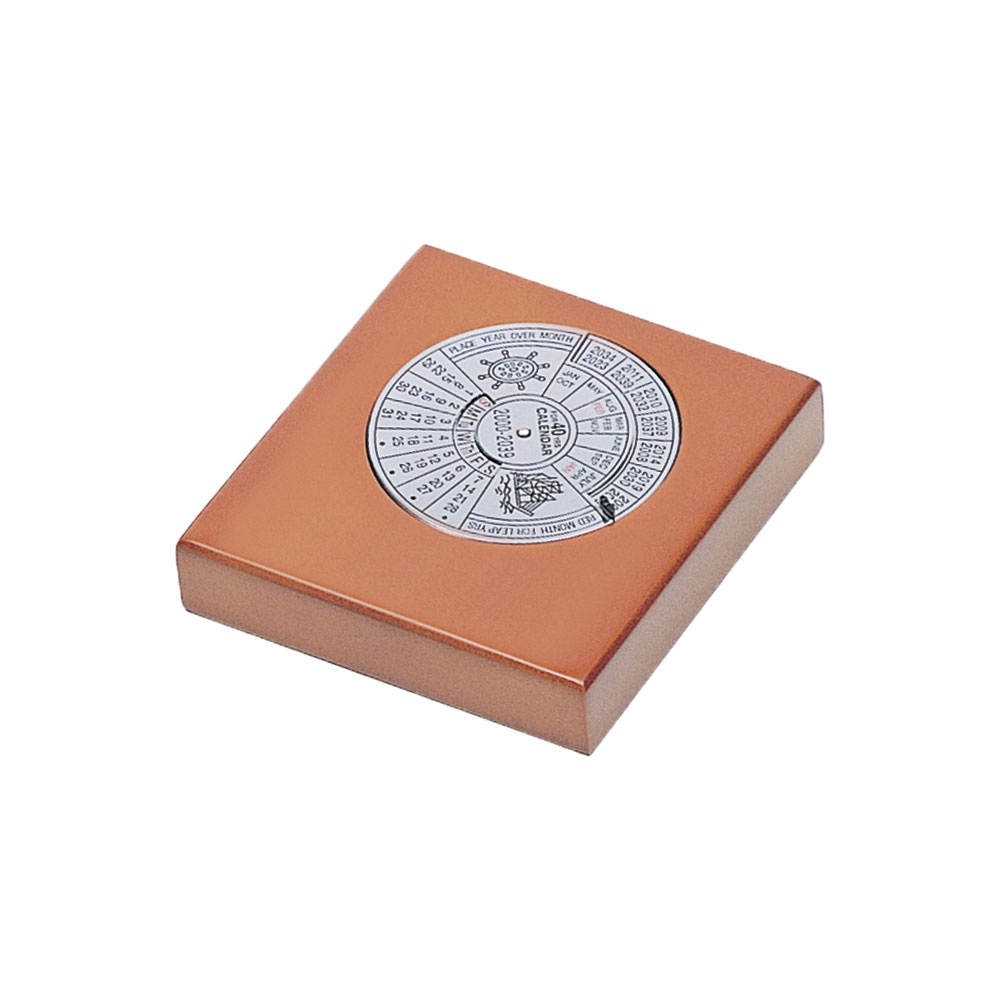 40 Year Calendar And Paperweight Cherry Finish D028A C 40 Year Calendar And Paperweight Cherry Finish D028A C