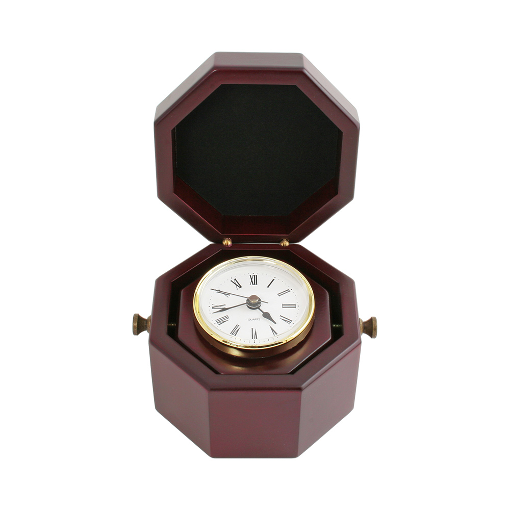 Rosewood Finish Clock with Swiveling Knobs