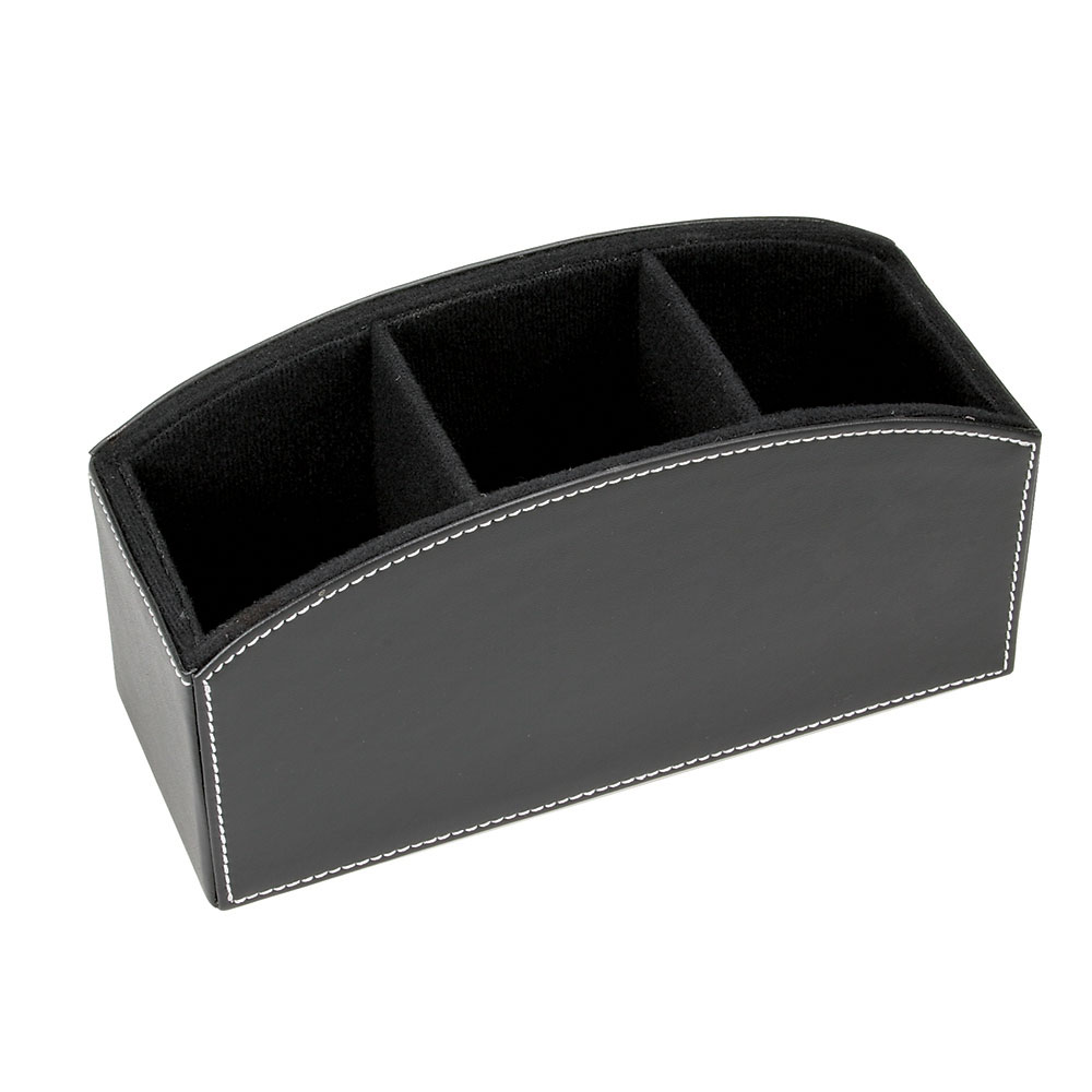 Black Leather Desktop Caddy