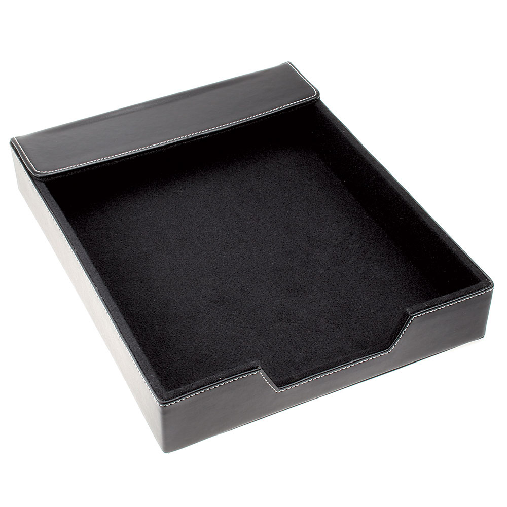 Black Leather Document Tray