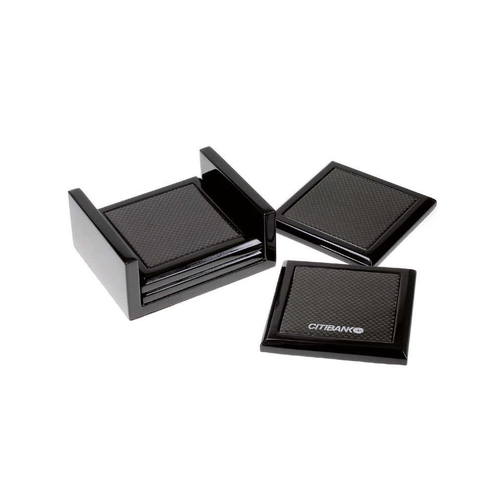 Executive 4 Piece Coaster Set with Holder