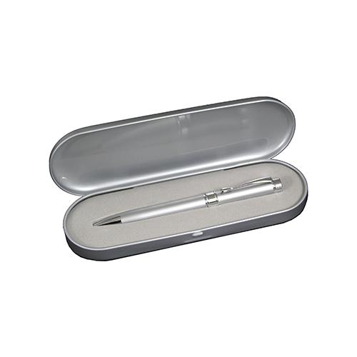 Satin Chrome Executive Ball Pen in Tin Box