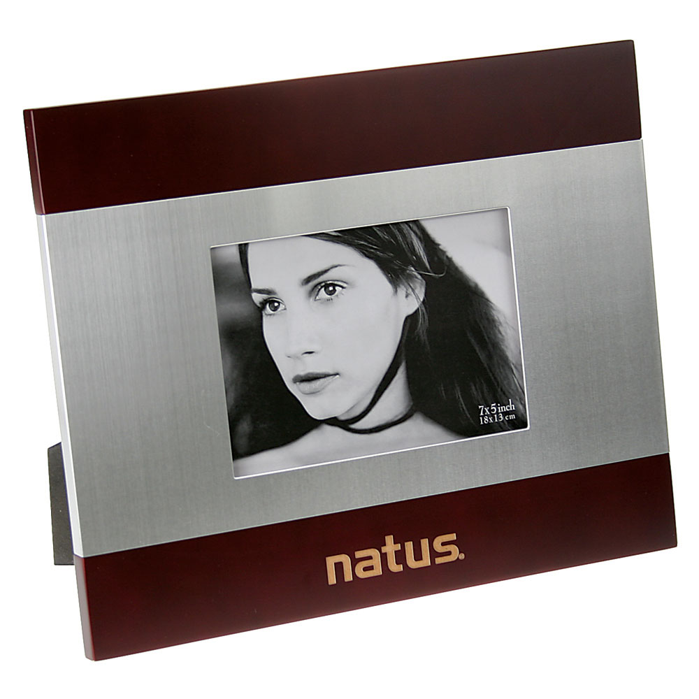 Brushed Silver and Rosewood Finish Photo Frame (5"x 7")