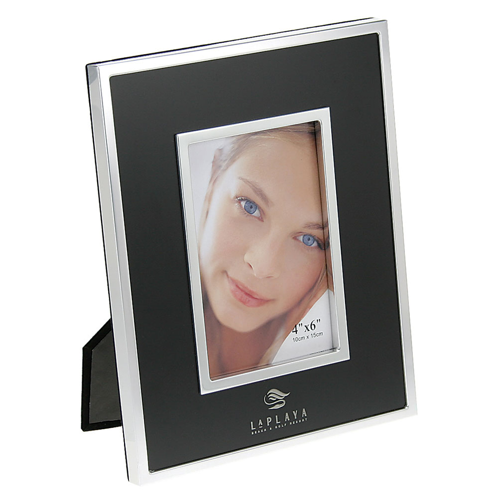 Black Photo Frame with Glossy Silver (4"x6")