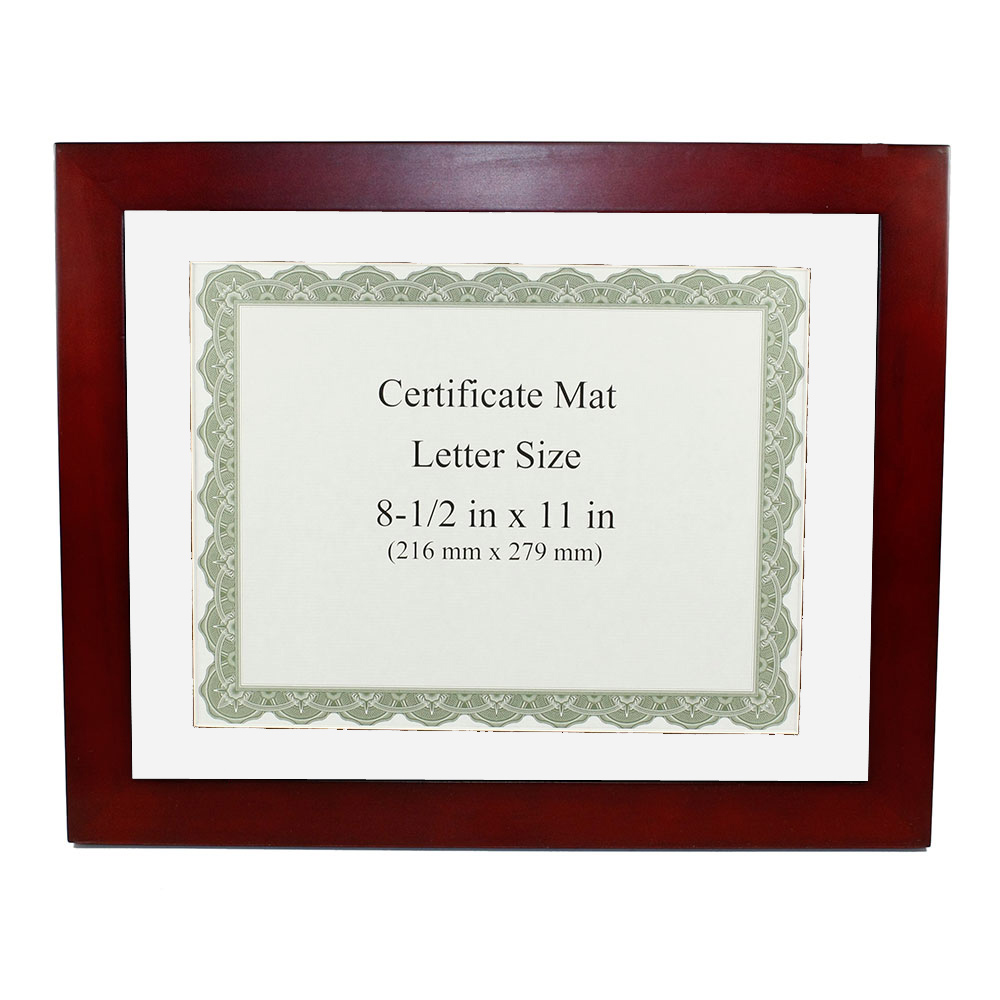 Rosewood Finish Wooden Certificate Frame (8-1/2"x11")