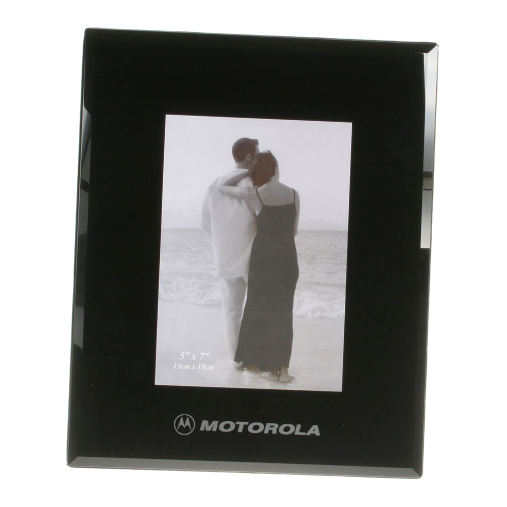 Tinted Black Glass Photo Frame with Black Velvet Backing (5" x 7")