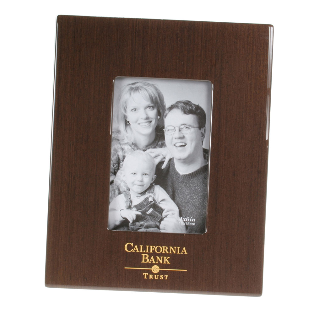 Glossy Wood Grain Picture Frame in Brown Finish (4" x 6")