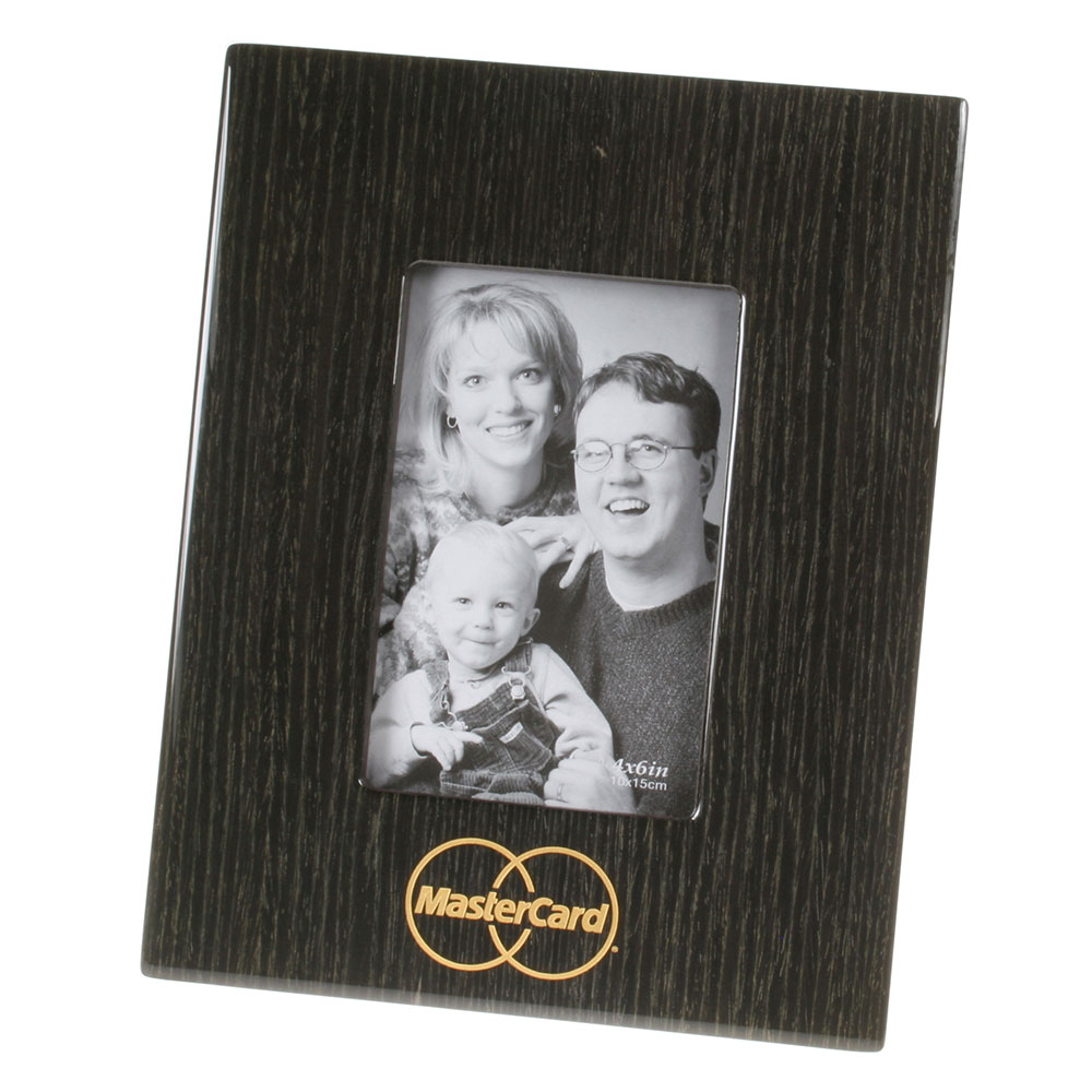 Glossy Wood Grain Picture Frame in Black Finish (4" x 6")