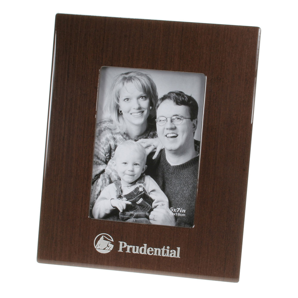 Glossy Wood Grain Picture Frame in Brown Finish (5" x 7")