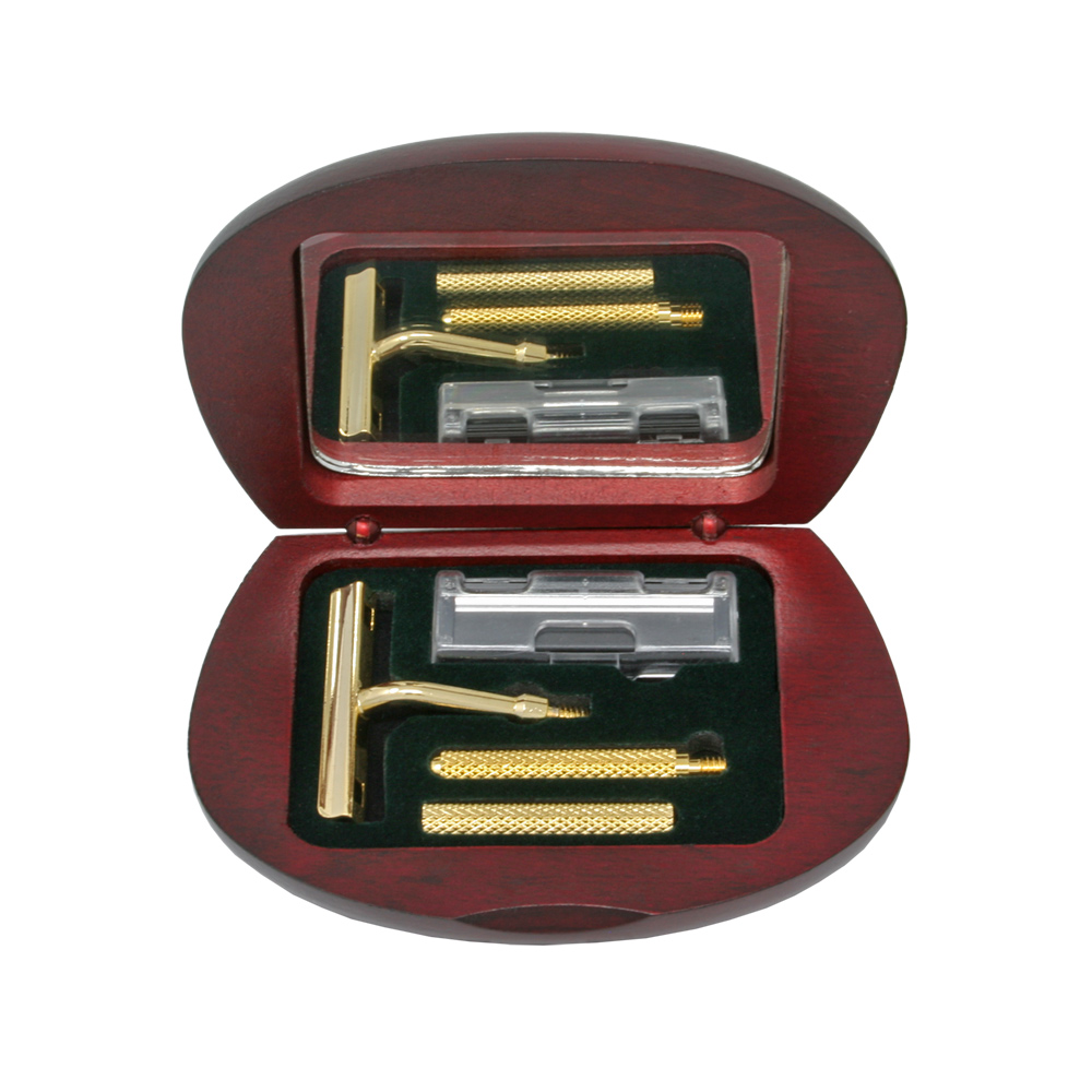 Compact Shaving Gift Set in a Rosewood Finish Box