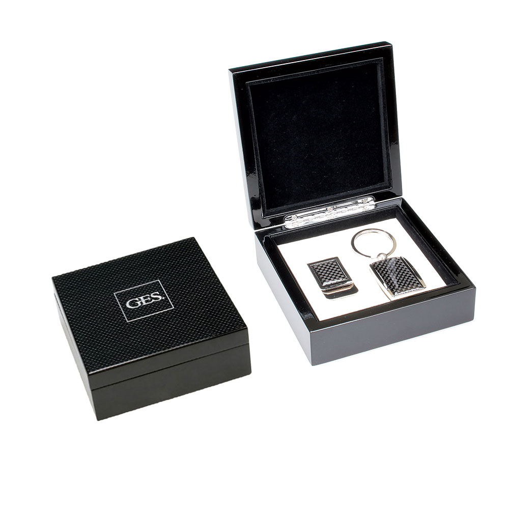 Carbon Fiber Key Chain and Money Clip Gift Set