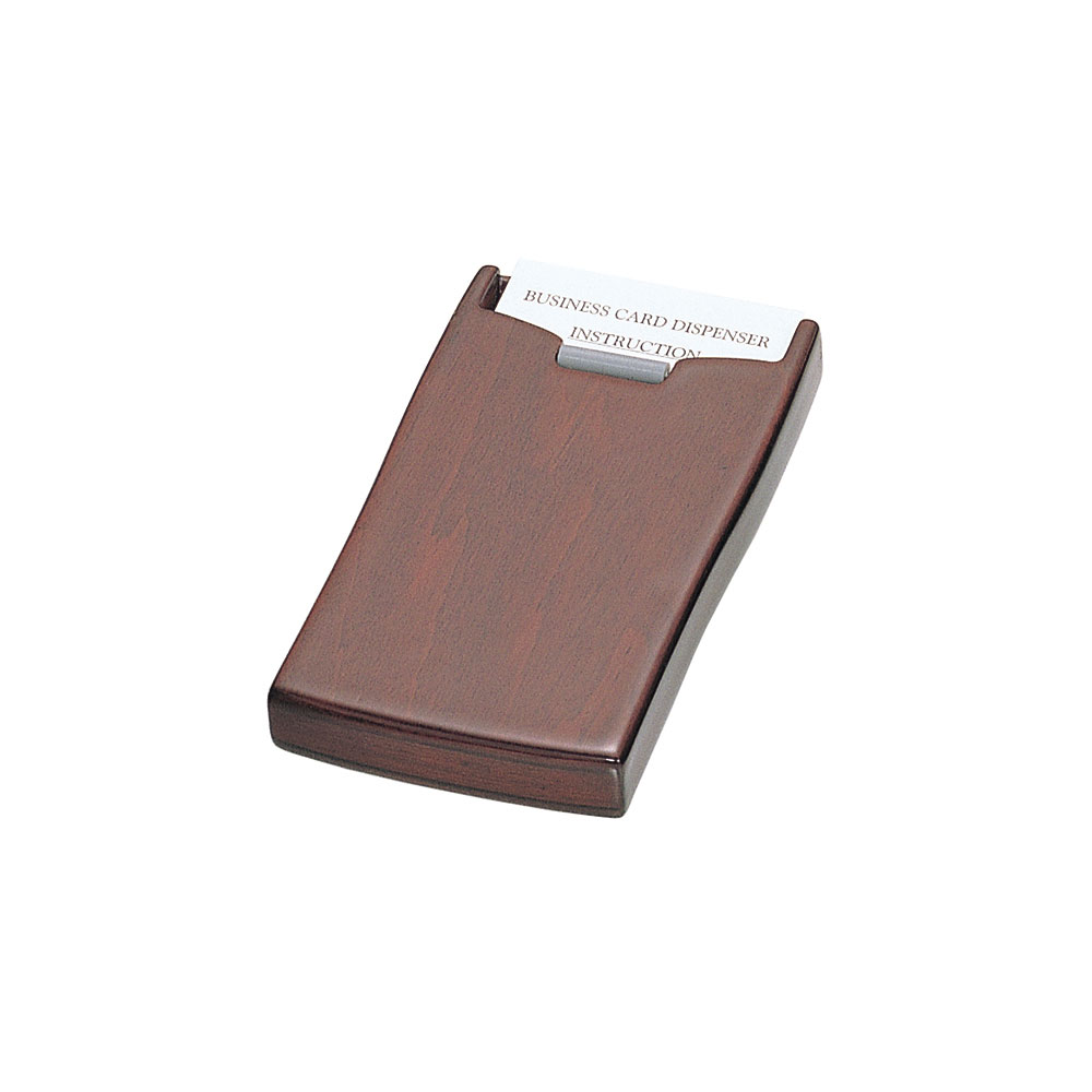 Wooden Business Card Dispenser in Rosewood Finish