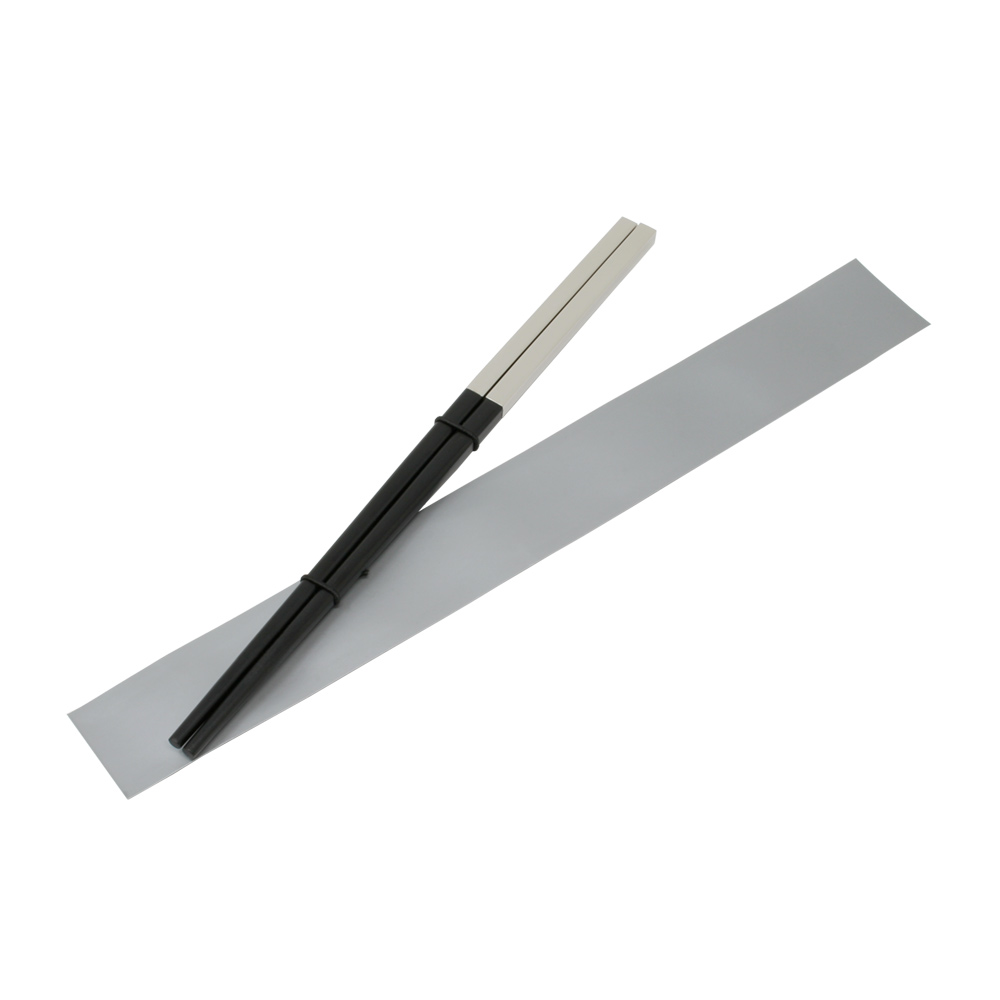 Nickel Plated Ebony Chopsticks in Silver Paper Pouch
