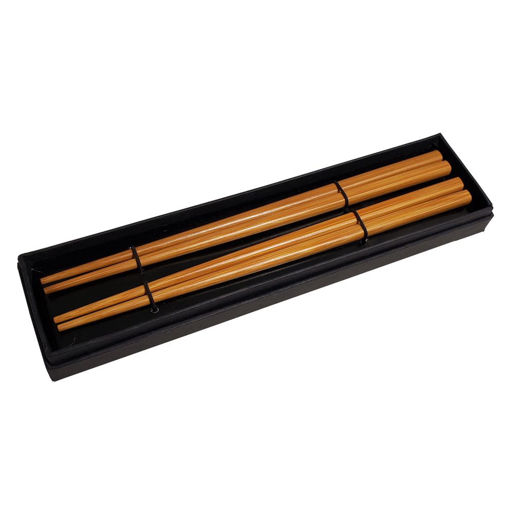 Set of Two Bamboo Chopsticks in Cardboard Box