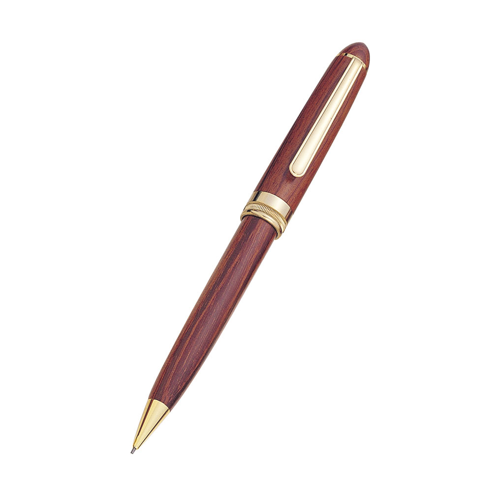 Wooden Mechanical Pencil in Solid Rosewood with Gold Accents