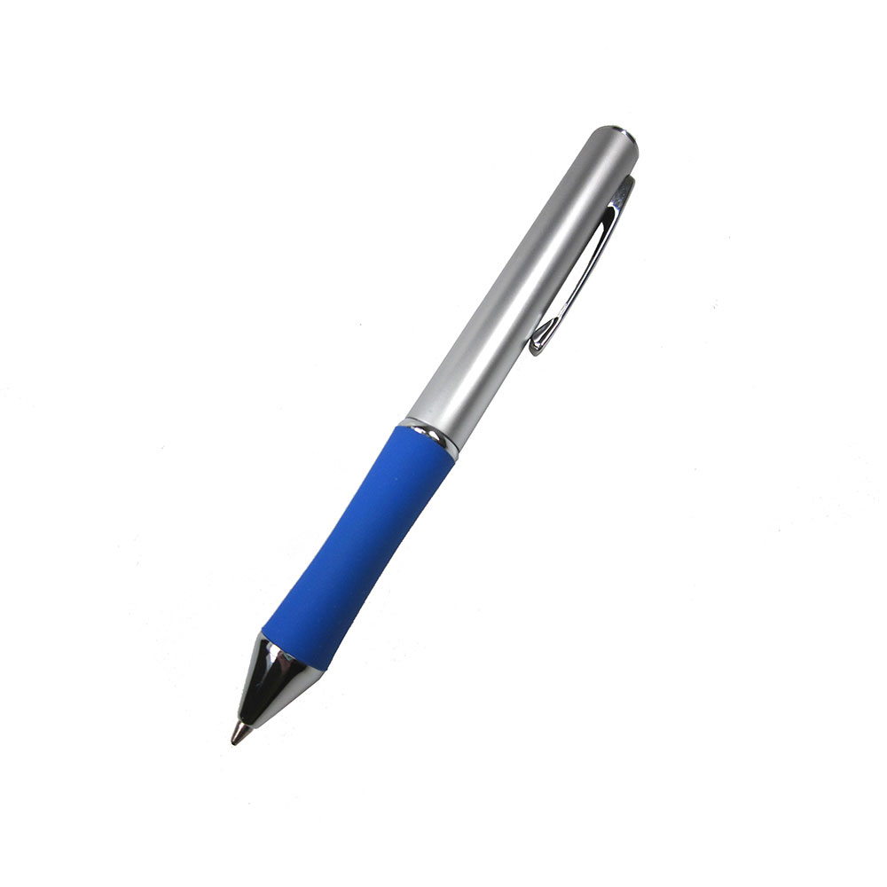 Short Two-In-One Stylus and Ballpoint Pen with Blue Grip