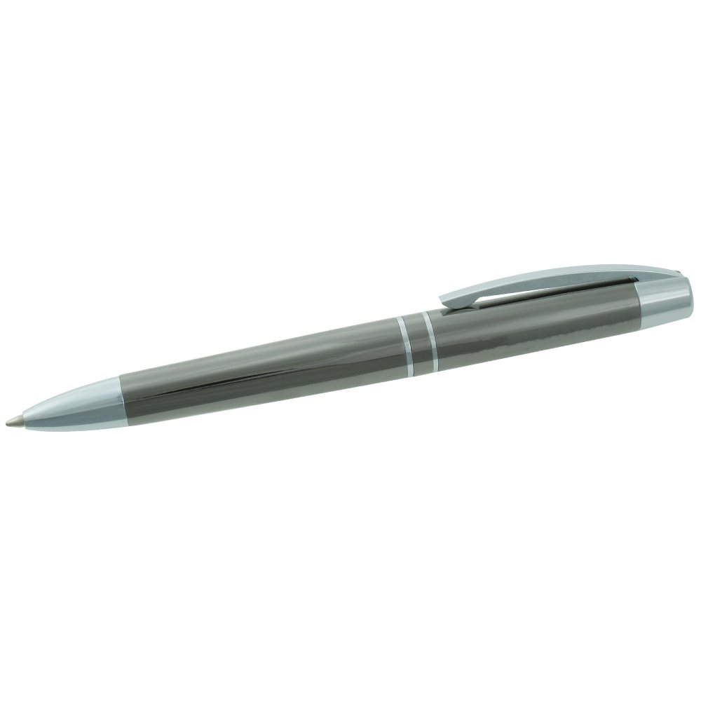 Gunmetal Finish Ballpoint Pen with Silver Accents
