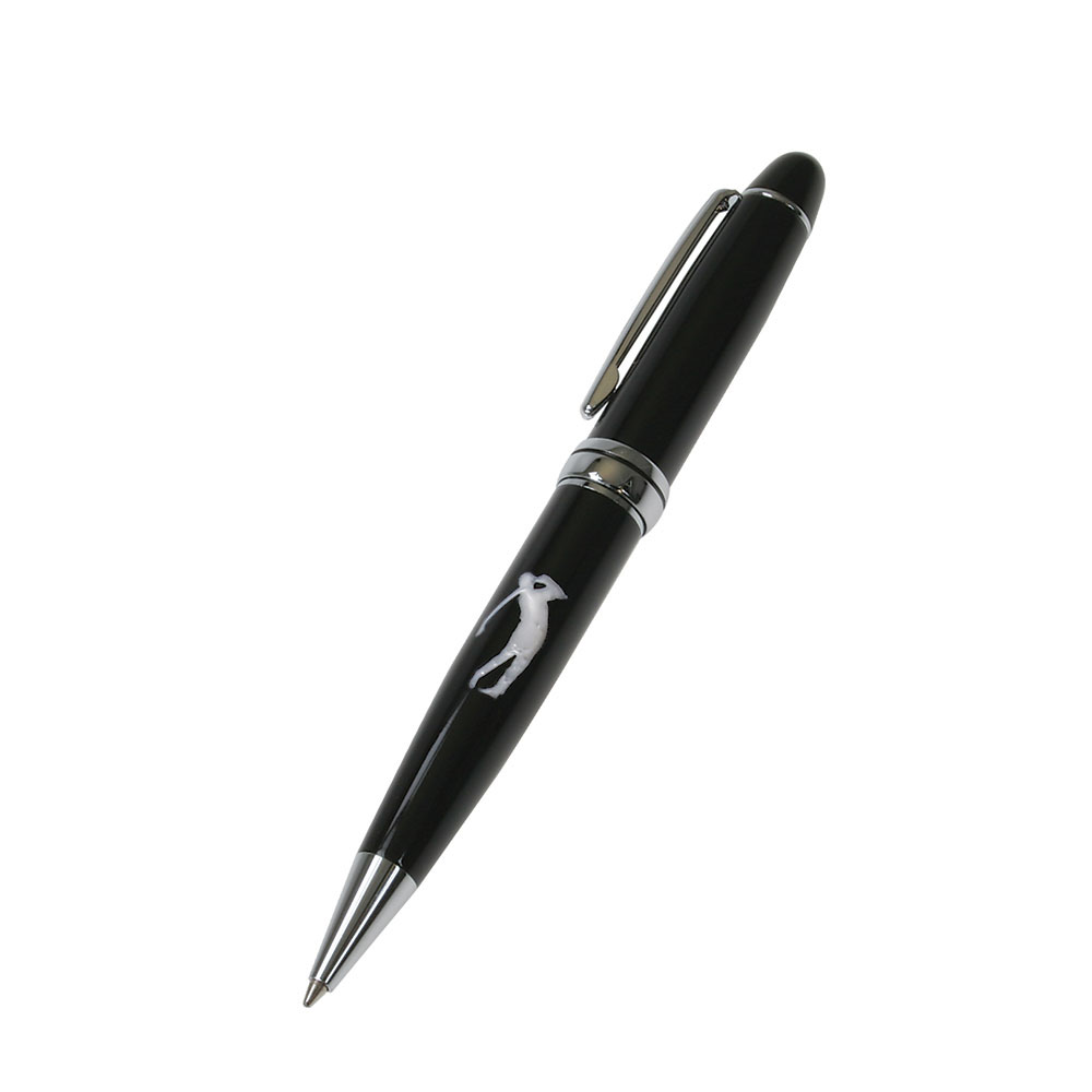 Glossy Black Golfer Design Ballpoint Pen