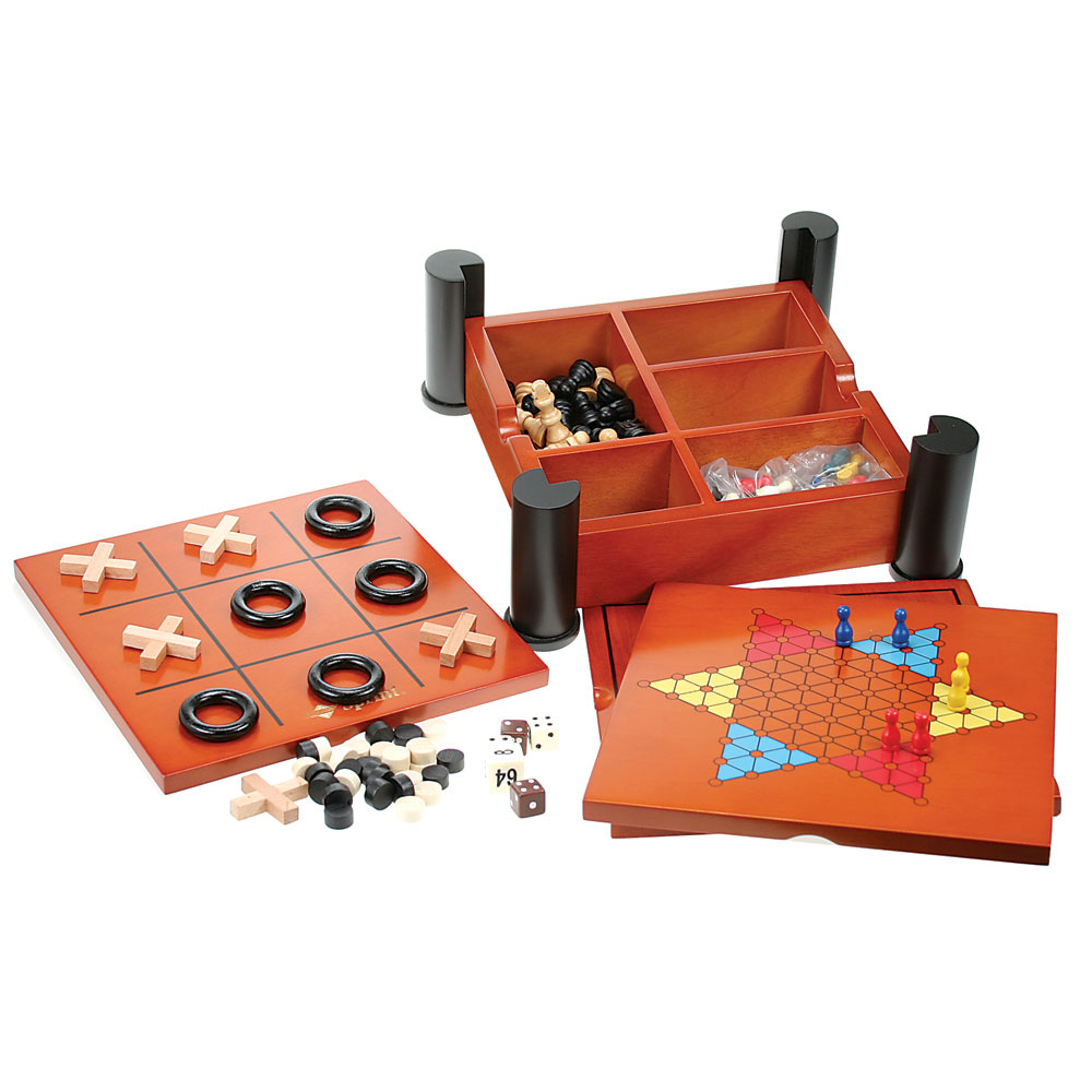 Executive Wooden Multi-Game Board Center