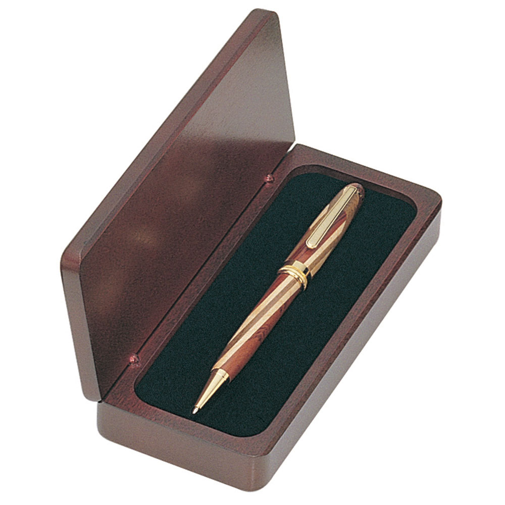 Unique Inlaid Wood Ballpoint Pen in Wooden Box